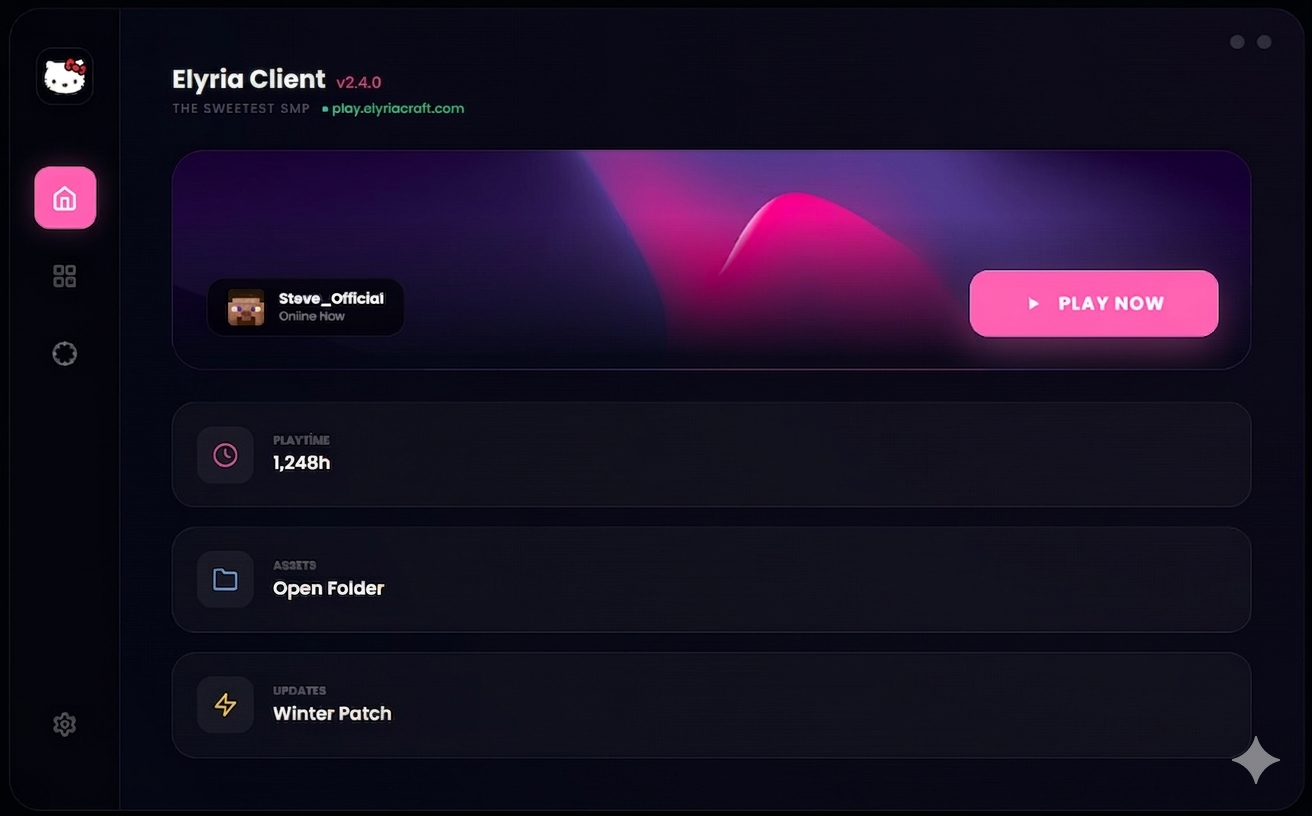 Elyria Client launcher screenshot